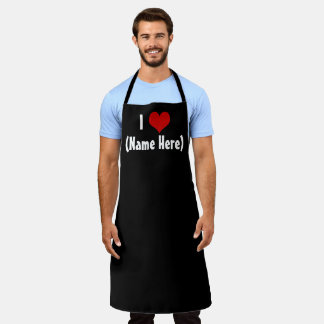 I Love You Personalised Name Custom Valentines Day Apron