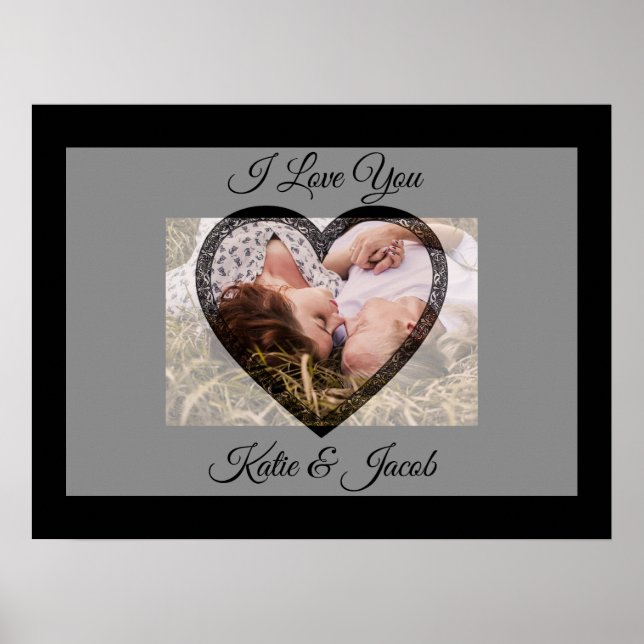 I Love You personalised Photo Poster (Front)