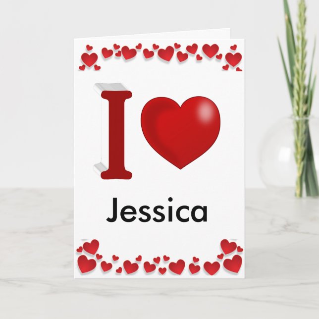 I Love You Personalised Valentines Day  Card (Front)
