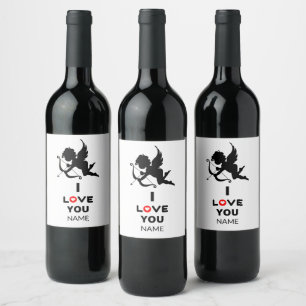 I Love You Personalised Wine Bottle Label