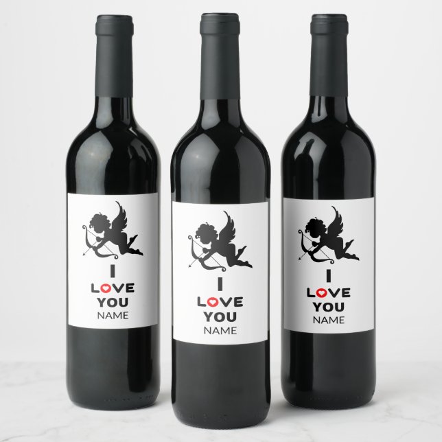 I Love You Personalised Wine Bottle Label (Bottles)