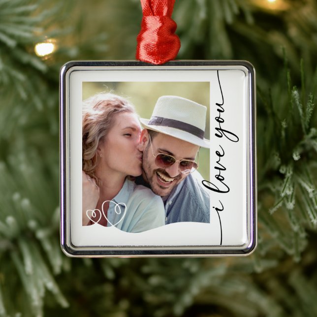 I Love You Photo Keepsake Metal Tree Decoration (Tree)