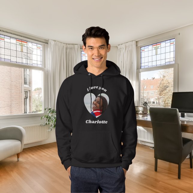 I love you photo name heart hoodie (Creator Uploaded)