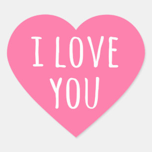 I love you pink Valentine's day heart Heart Sticker