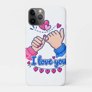 I Love You Pinky Promise Cute Hearts iPhone 11 Pro Case