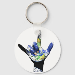 I Love You Planet Earth Keychain