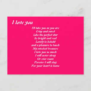 I love you poem postacards postcard