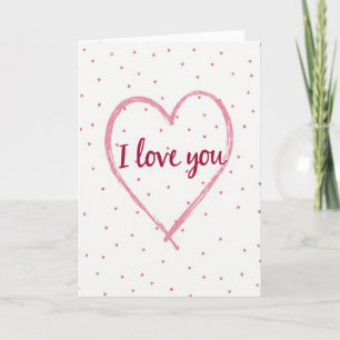 I Love You Polka Dot Heart Card