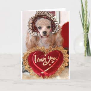 I Love You Poodle Dog Holiday Card