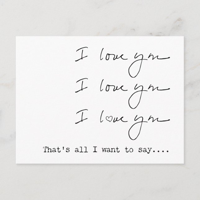 I Love You postcard (Front)