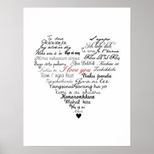 I love you print or poster in 26 languages