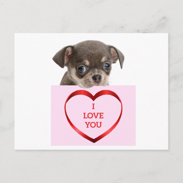 I Love You Puppy Card (Front)