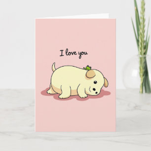 I Love You Puppy Frog Card