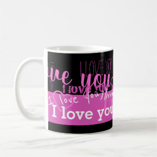 I Love You Purple Black Mug