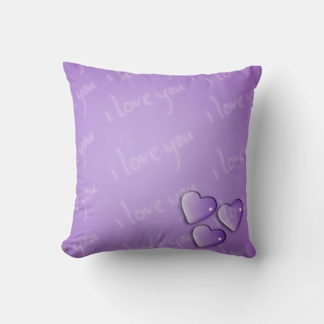 I Love You Purple Cushion (Front)