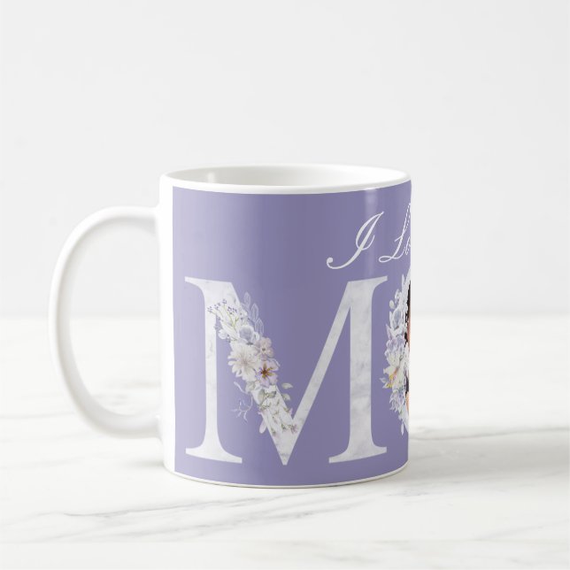 I Love You Purple Mum Gift Coffee Mug (Left)