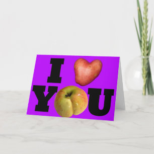 I LOVE YOU Purple Valentine's Day Greeting Card