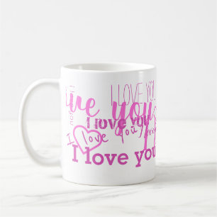 I Love You 💗 Purple White Mug