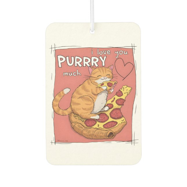 I Love You Purrry Much Funny Cat Lover Gift  Car Air Freshener (Front)