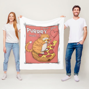 I Love You Purrry Much Funny Cat Lover Gift  Fleece Blanket