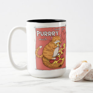 I Love You Purrry Much Funny Cat Lover Gift Two-Tone Coffee Mug
