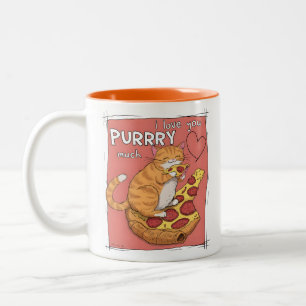 I Love You Purrry Much Funny Cat Lover Gift Two-Tone Coffee Mug