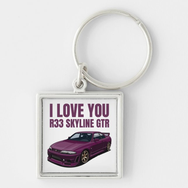 I love you R33 Skyline GTR  Key Ring (Front)