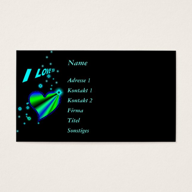 I love you , Rainbow Heart with Stars on black (Front)