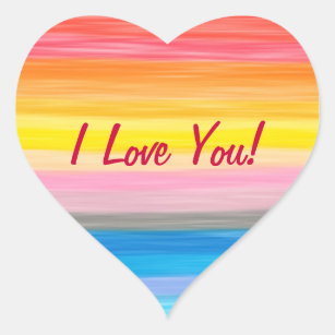 I Love You - Rainbow Stickers