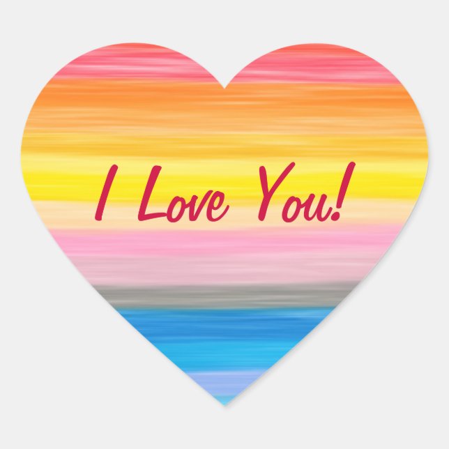 I Love You - Rainbow Stickers (Front)
