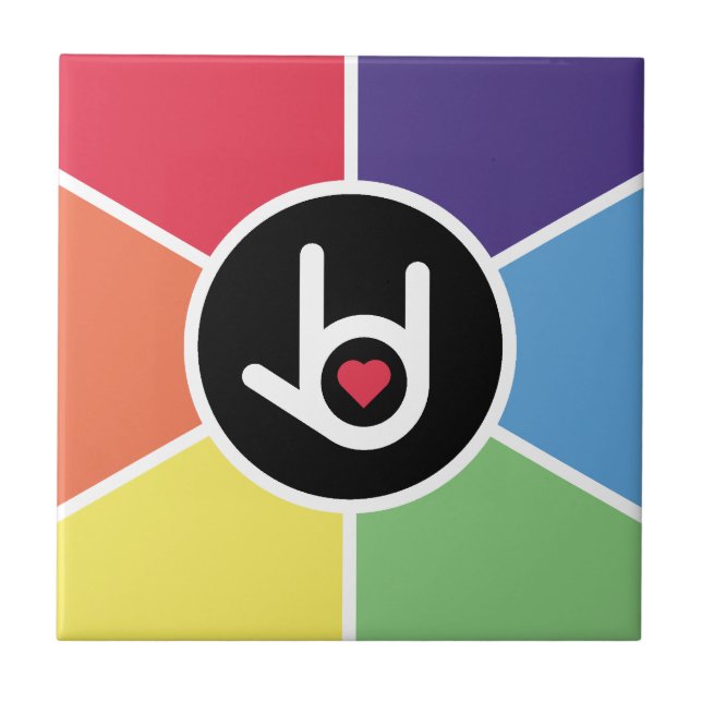 I Love You Rainbow Tile (Front)