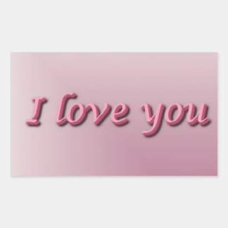 I love you. rectangular sticker
