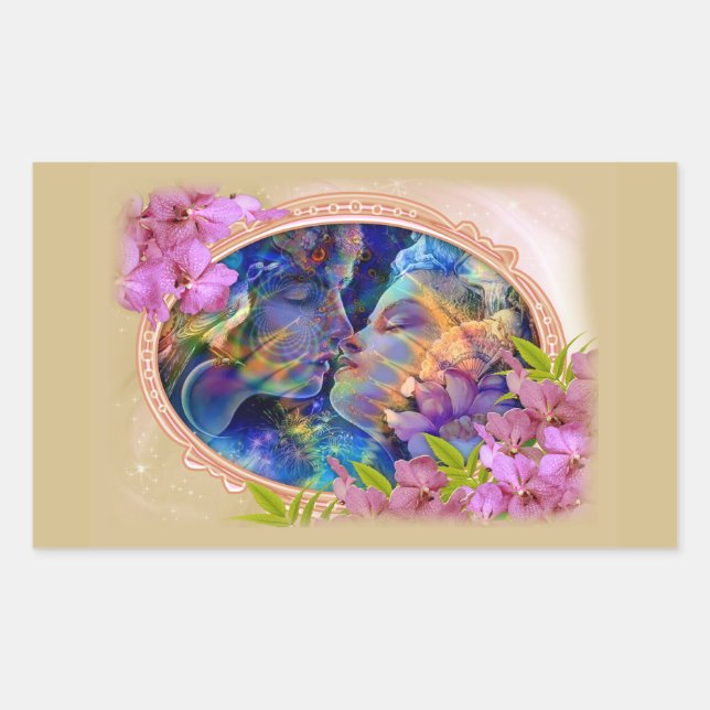 I love you rectangular sticker (Front)