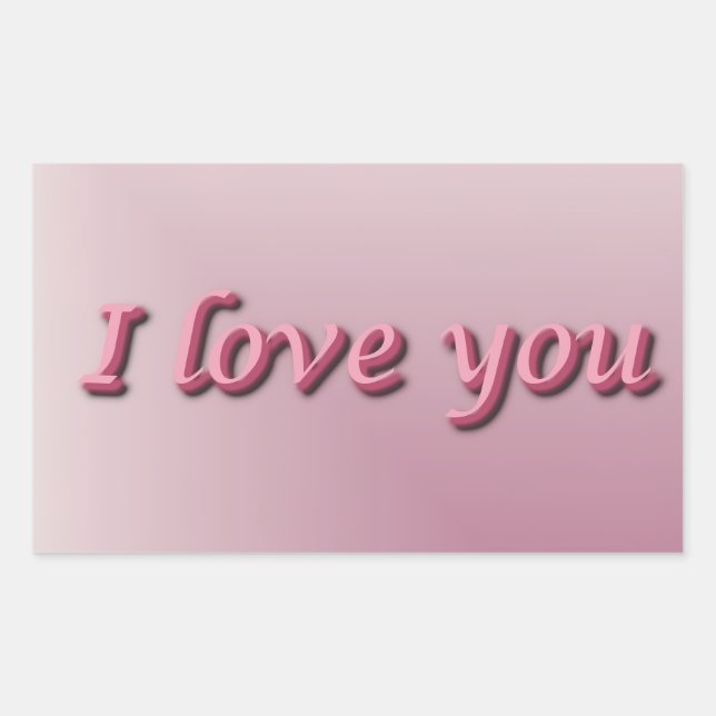 I love you. rectangular sticker (Front)