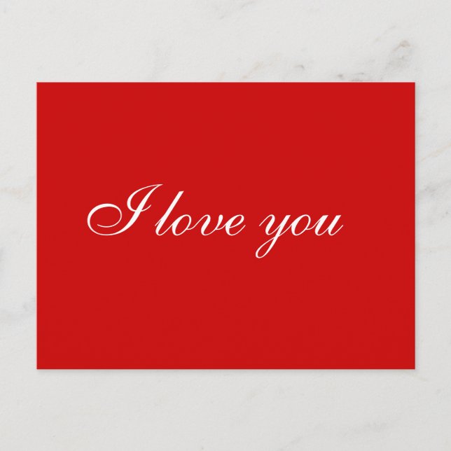 I love you red and white postcard (Front)