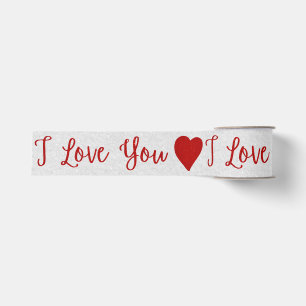 I Love You Red Glitter Valentine's Grosgrain Ribbo Ribbon