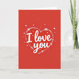 I Love You Red Heart Art Card