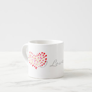 I Love you Red Heart Date Espresso Coffee Mug Cup