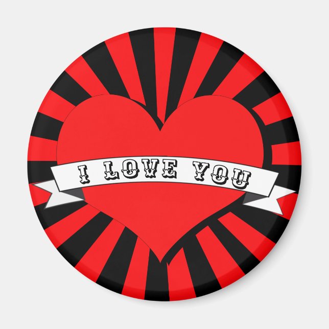 i love you red heart magnet (Front)