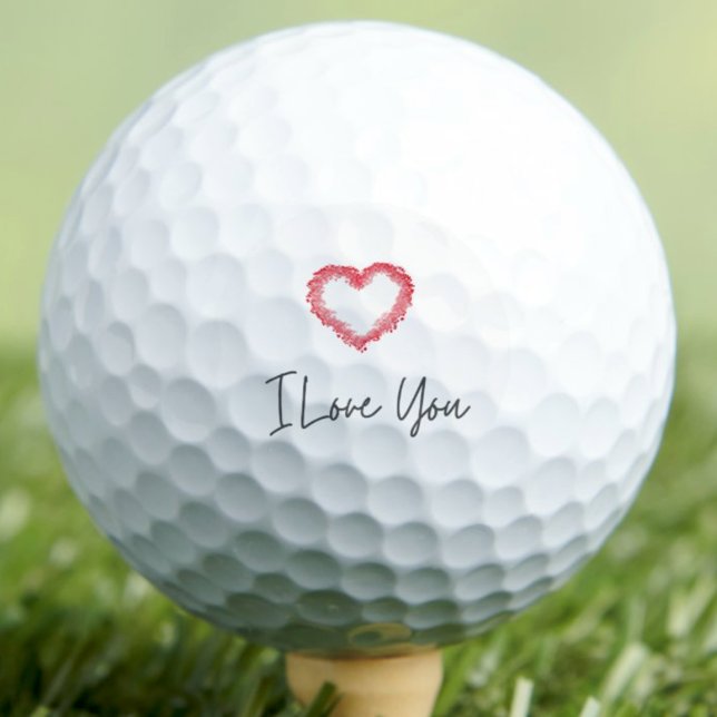 I Love You Red Heart Valentines Day For Husband Golf Balls (Creator Uploaded)