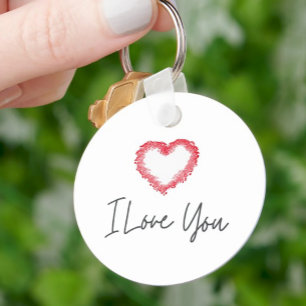 I love you red heart Valentine's Day keychain