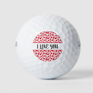 I Love You Red Hearts Golf Balls