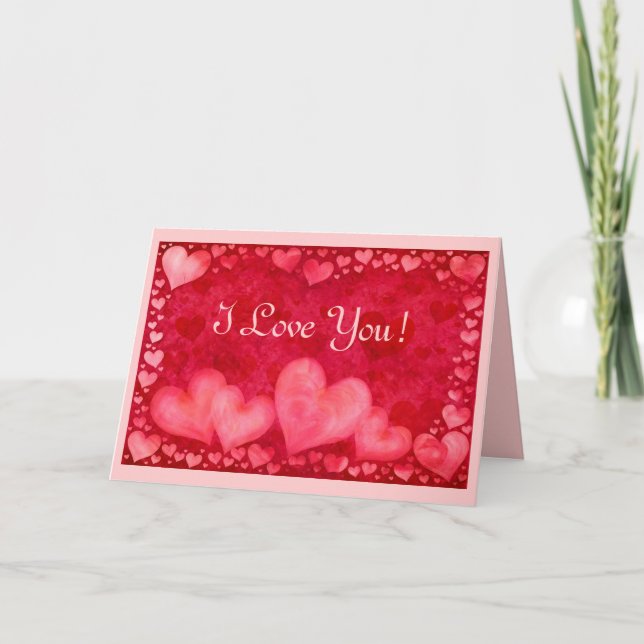 "I Love You" Red Valentine's Day Card (Front)