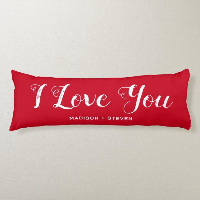 I Love You Red Valentines Day Gift For Girlfriend Body Cushion (Front)