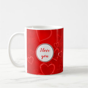 I Love You Red Valentine's Day Heart Pattern Coffee Mug