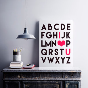 I LOVE YOU - Romantic Alphabet Poster