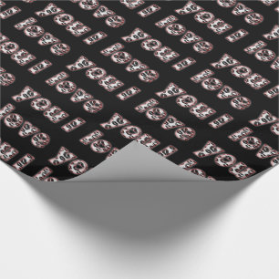 I Love You Romantic Black Lipstick Kiss Typography Wrapping Paper