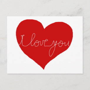 I love you, romantic postcard