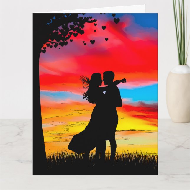 I LOVE YOU ROMANTIC SUNSET GREETING CARD (Front)