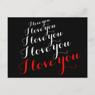'I love you' romantic words Postcard